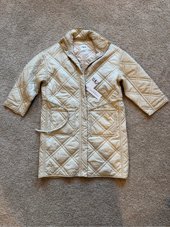 Zara Jackets & Blazers - Zara Cream Quilted Kids Puffer Coat